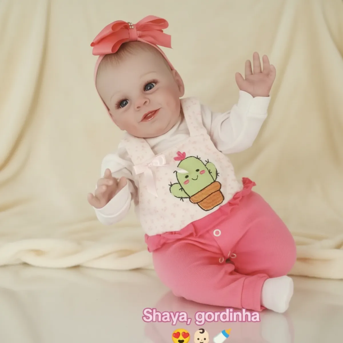 Bebê reborn menina cabelo pintado em detalhe do rosto realista – foto 2