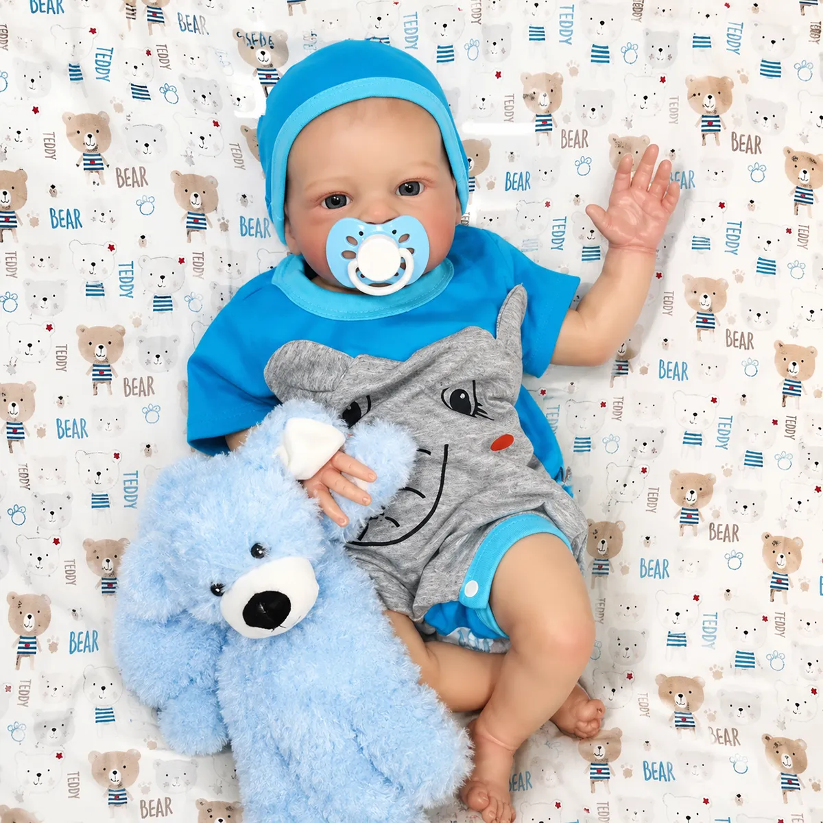 Bebê reborn menino lanny em detalhe do rosto realista – foto 2
