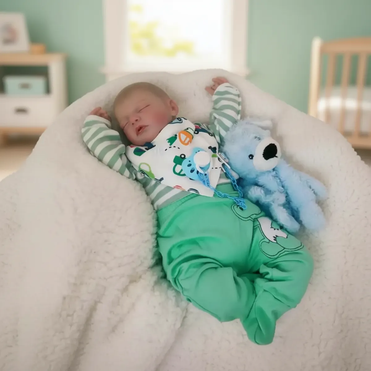 Bebê reborn menino sam em detalhe do rosto realista – foto 2