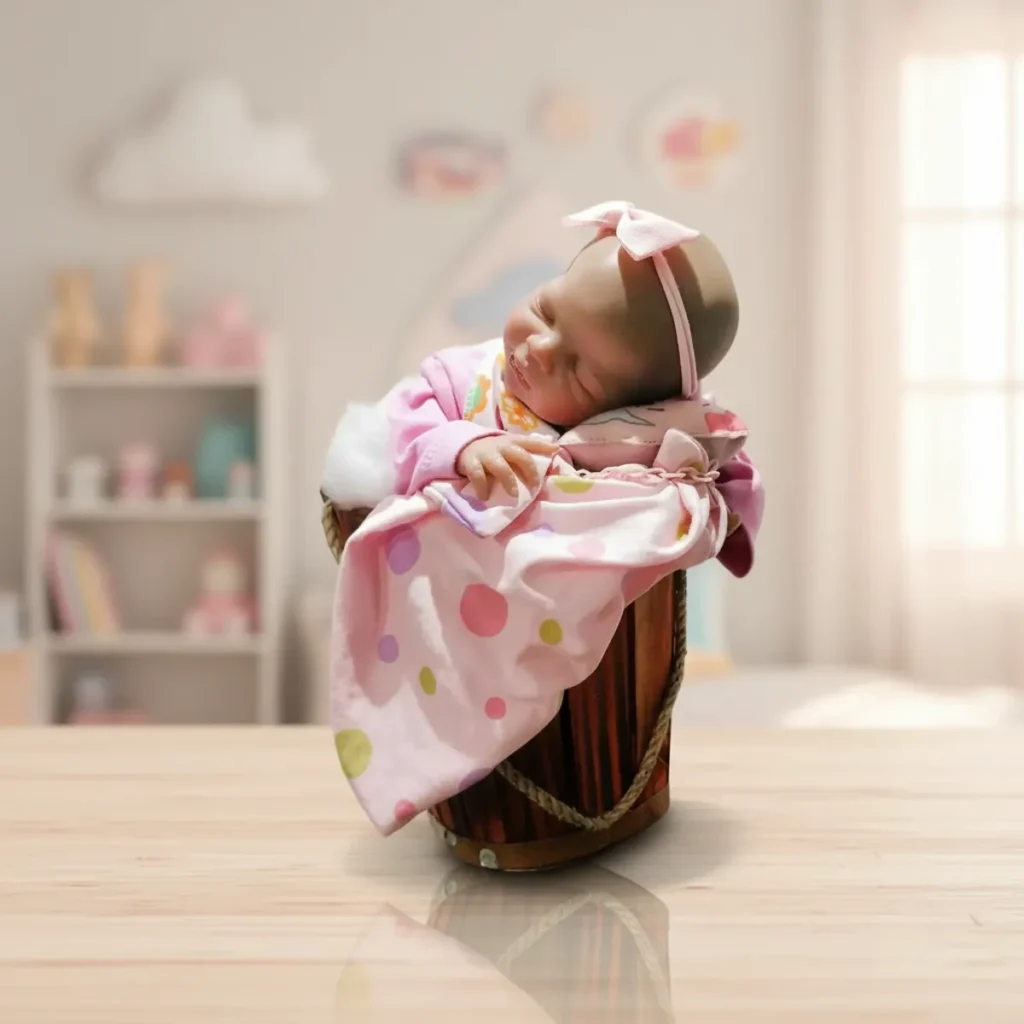 Bebê reborn prematura em detalhe do rosto realista – foto 2
