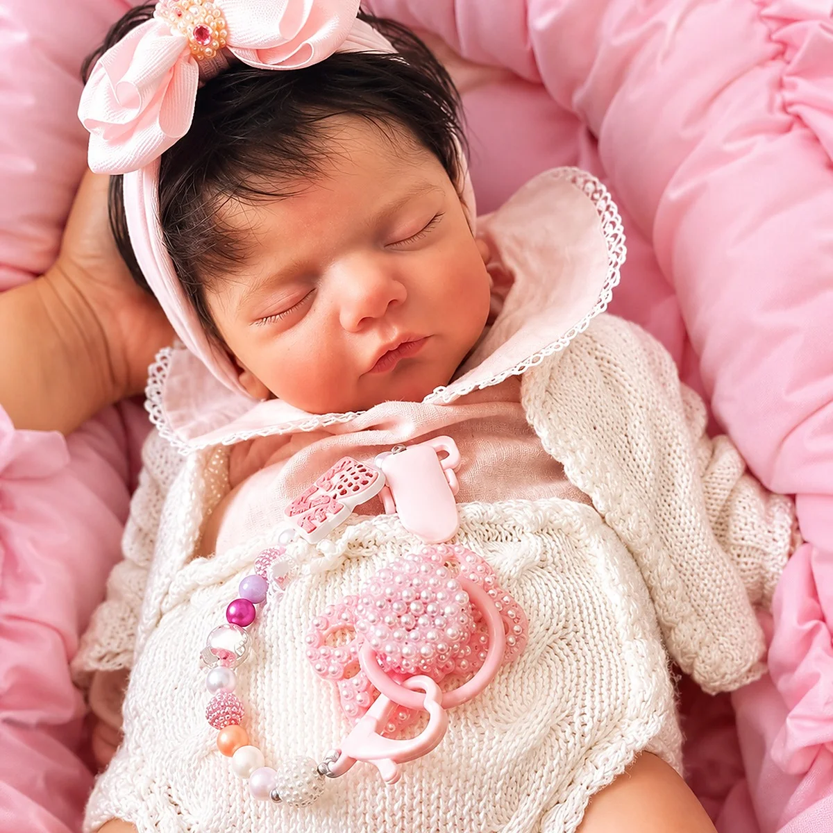 Bebê reborn menina sam em detalhe do rosto realista – foto 2