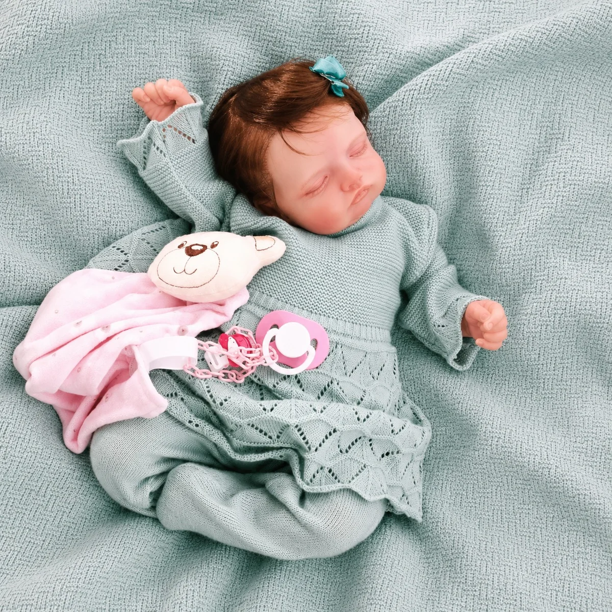 Bebê reborn menina rosaline em detalhe do rosto realista – foto 2